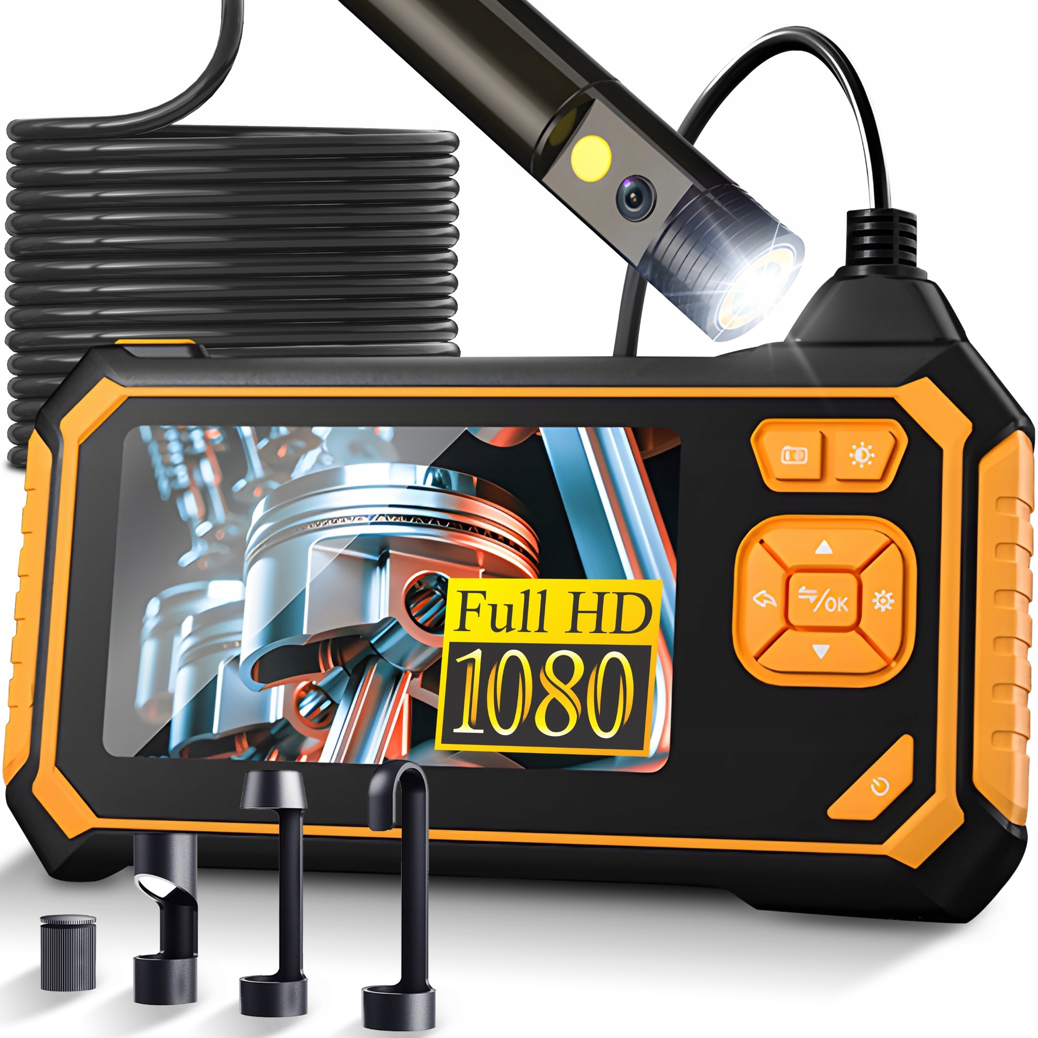 Inspekční Kamera Endoskop 3M LCD Hd 4,3" 8MM Full Hd 360° Micro Sd 64GB