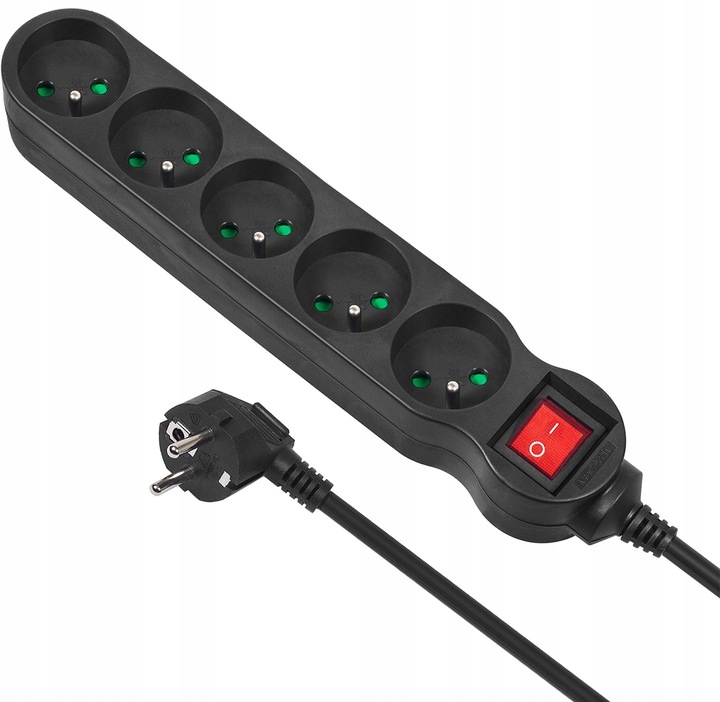 LISTWA ZASILAJĄCA PRZEDŁUŻACZ 6 GNIAZD WYŁĄCZNIK