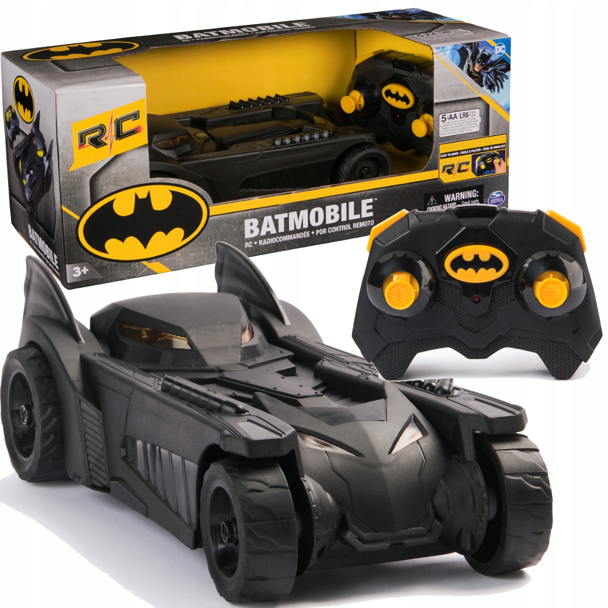 BATMAN BATMOBILE ZDALNIE STEROWANY POJAZD DC COMICS RC 23 CM ŚWIATŁO DŹWIĘK
