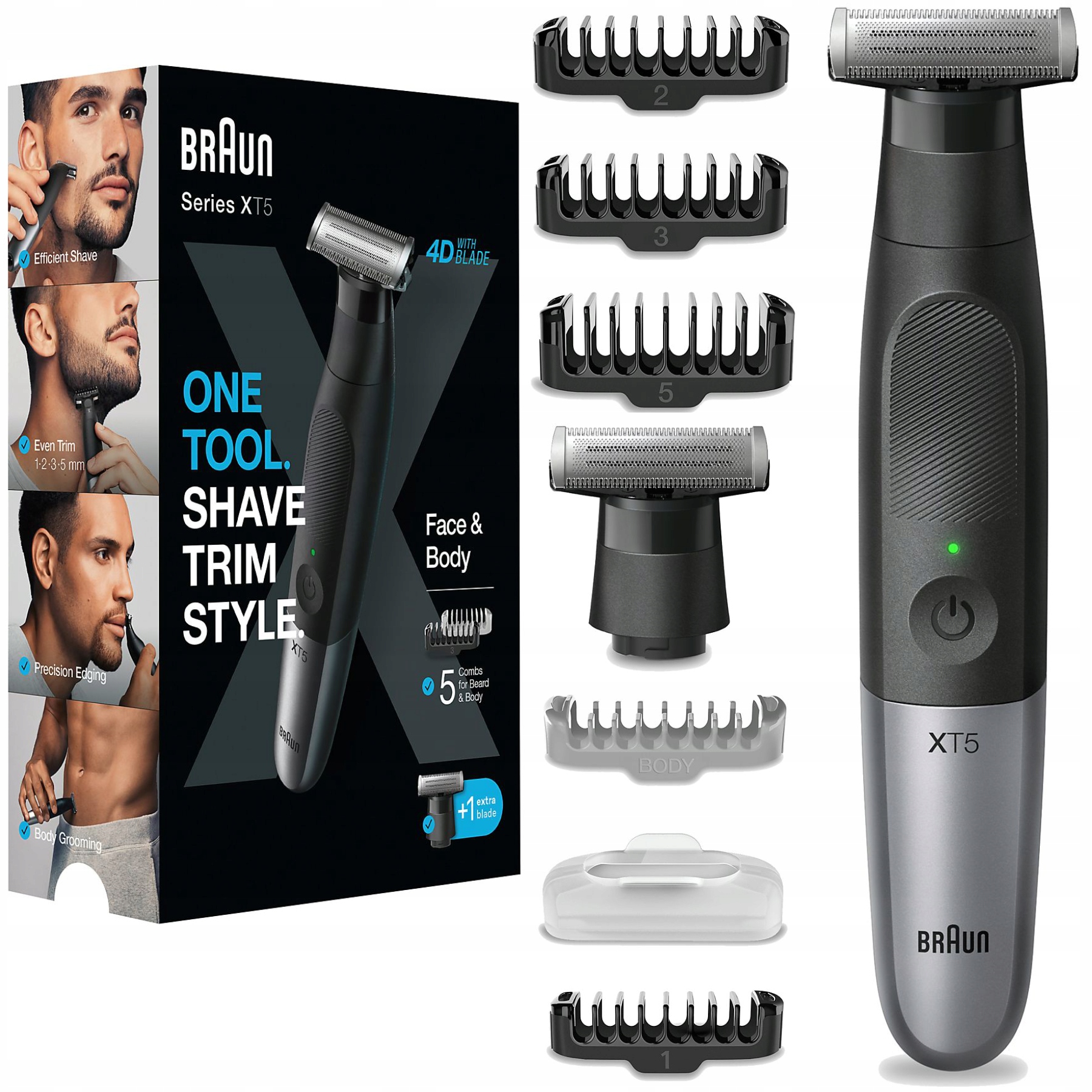 Trymer Golarka do Stylizacji Zarostu Brody Włosów Braun Series X XT5110