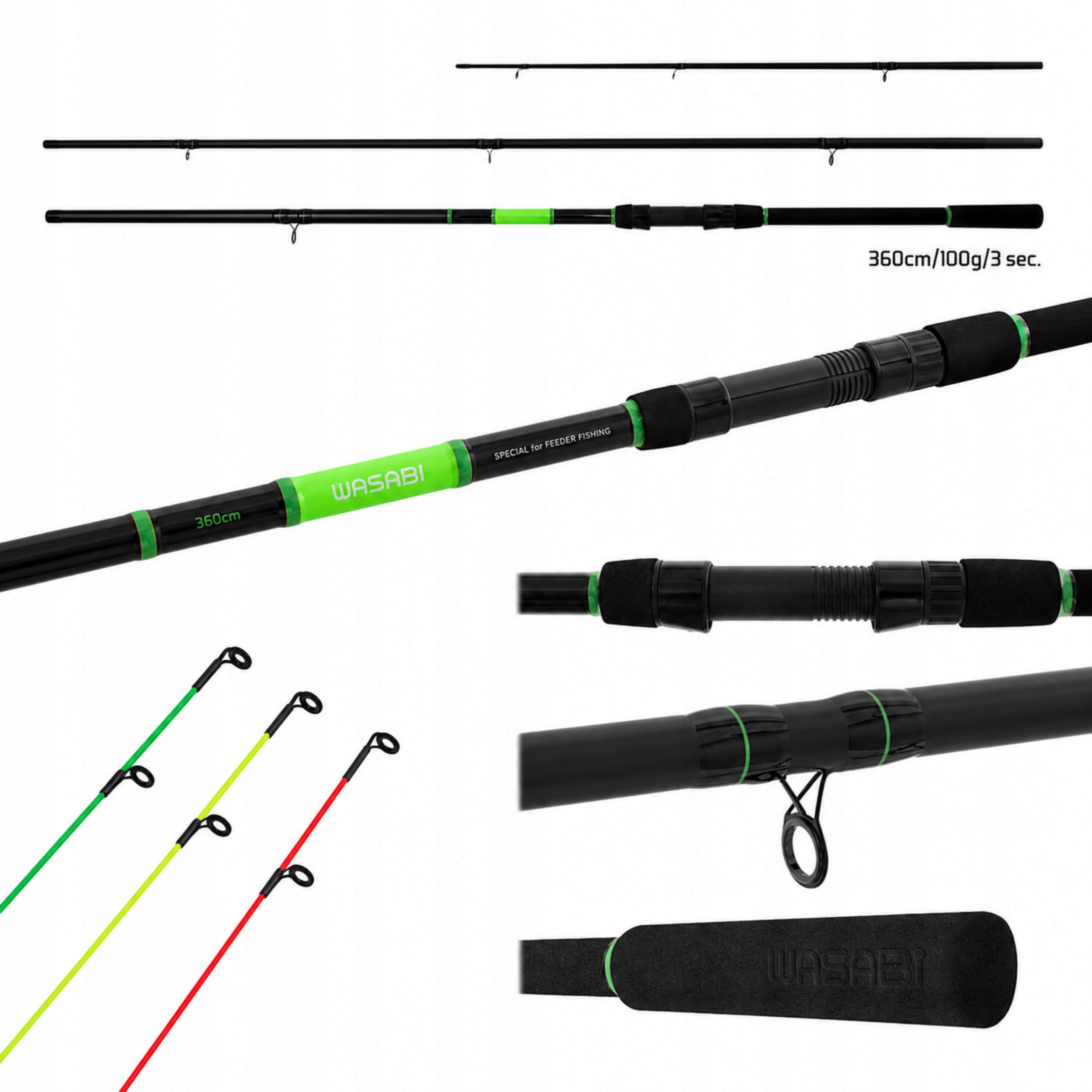 Wędka Feederowa Delphin Wasabi 3,60 m 100 g 3 składy 3 szczytówki