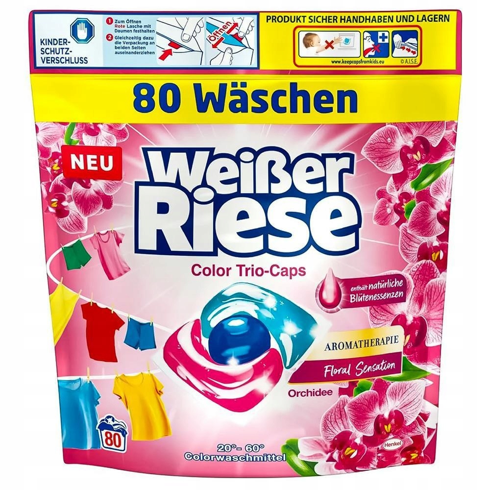 Levně Weisser Riese Color Trio-Caps Kapsle na praní Orchideje 80 kusů