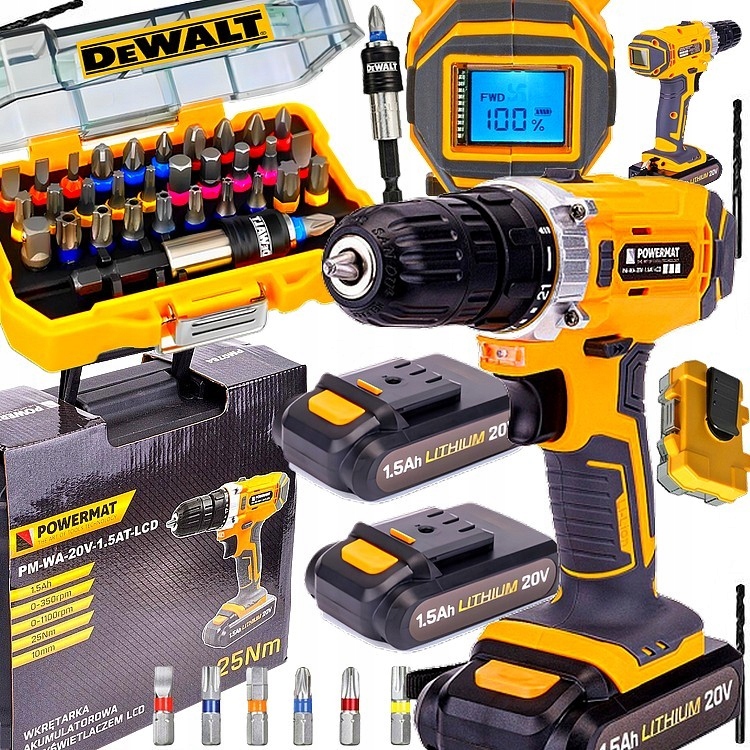 

Wiertarka Wkrętarka 20V 2x Akumulator Bity Dewalt