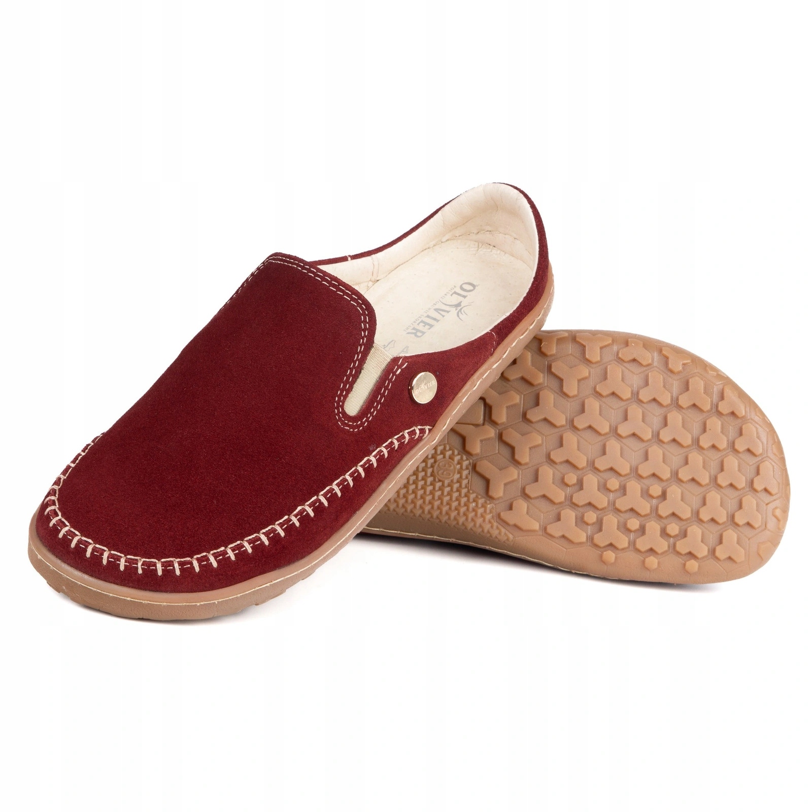 Boty Barefoot Nazouváky nazouvací kožené Olivier Milo bordové 39