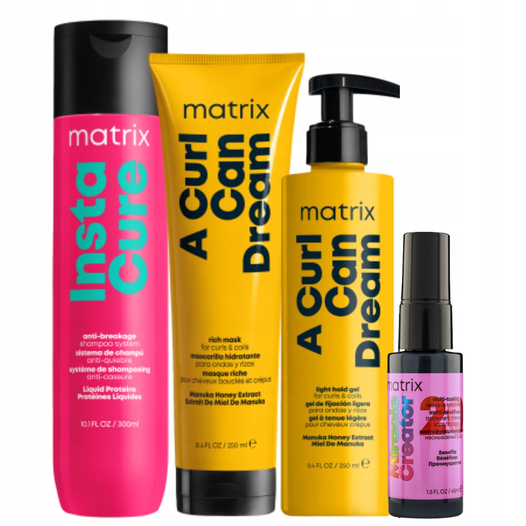 Matrix A Curl Can Dream maska, żel do włosów kręconych, Instacure szampon