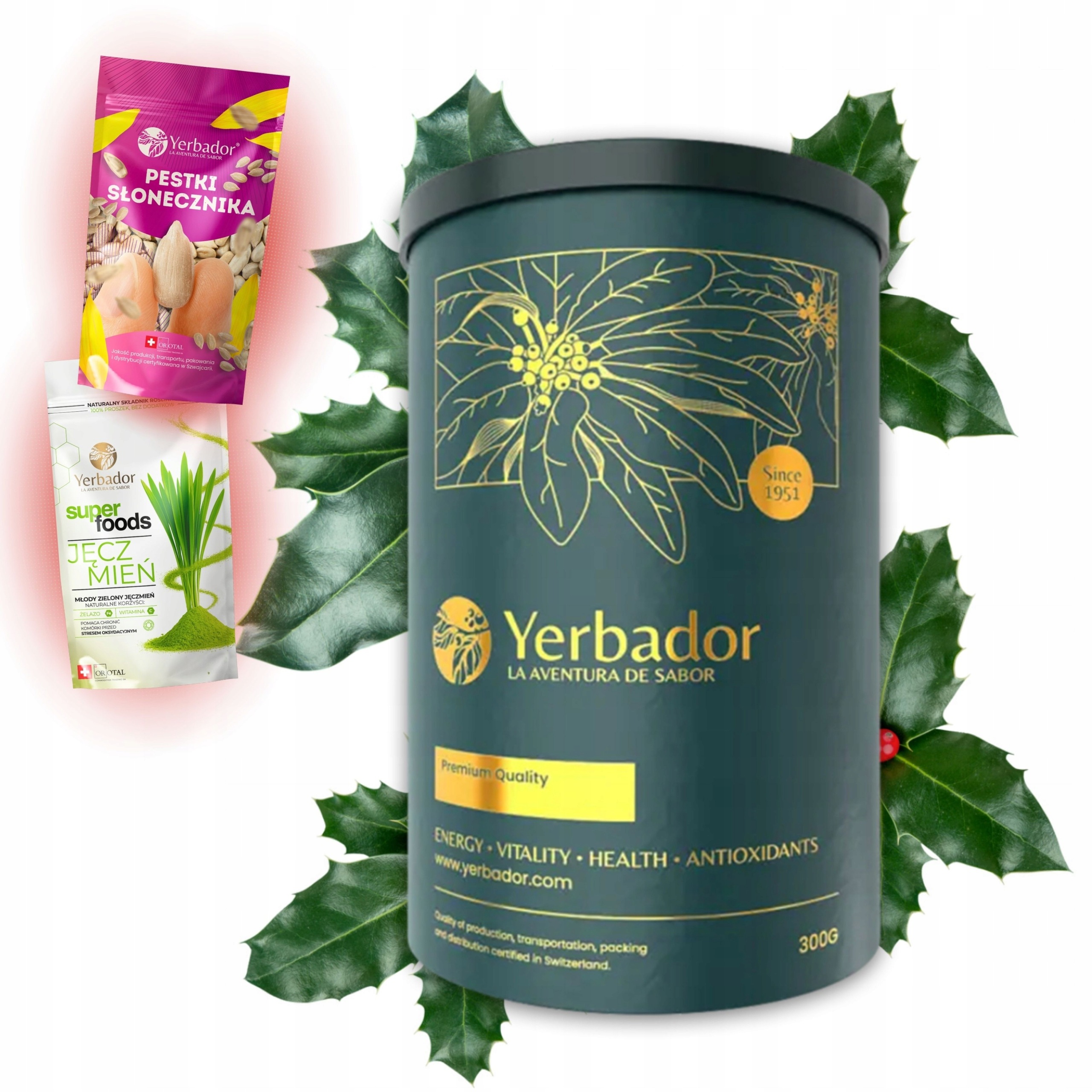 Yerba Mate Yerbador Klasická prémiová tuba Samotné listy 300g 0.3kg+2 Bonus