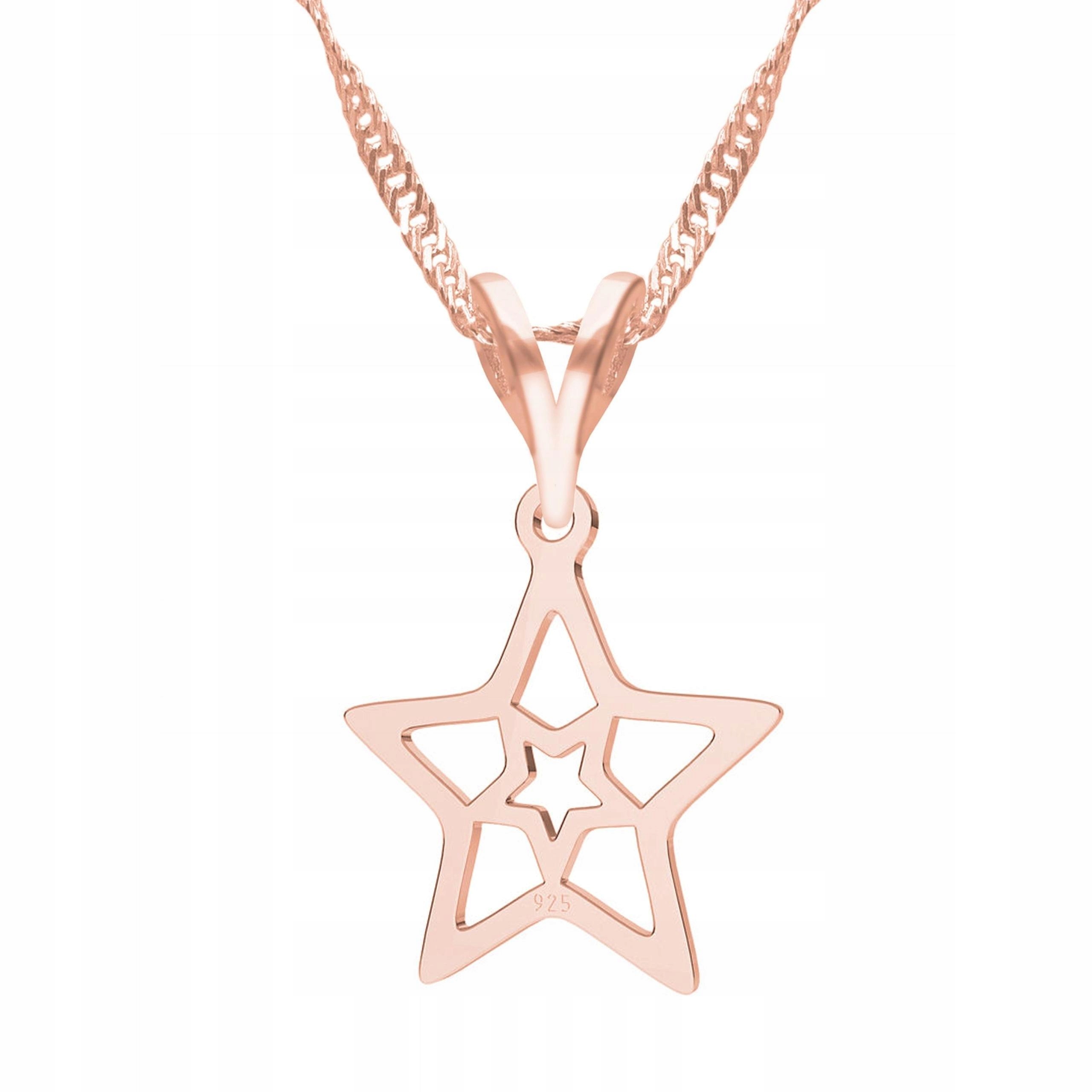 Pozlacený náhrdelník s hvězdou Noc Vesmír Star Stříbro 925