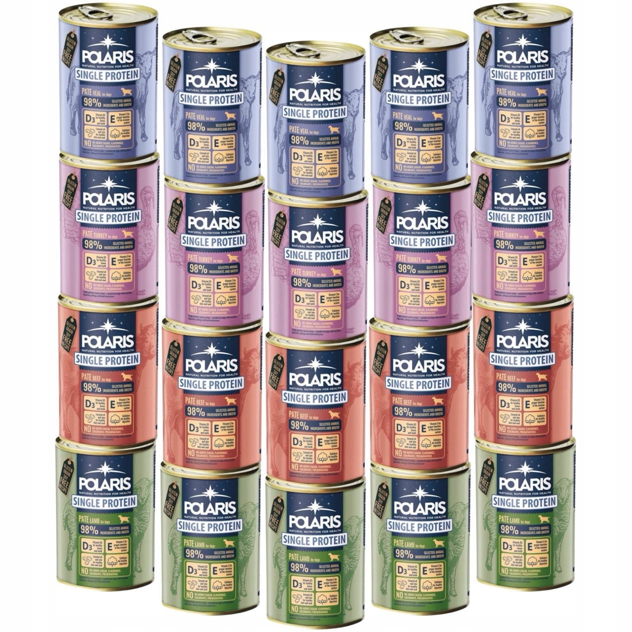 Levně Polaris Vlhké Krmivo Krmivo Pro Psy 20X400G Směs Hovězího, Jehněčího, Krůta