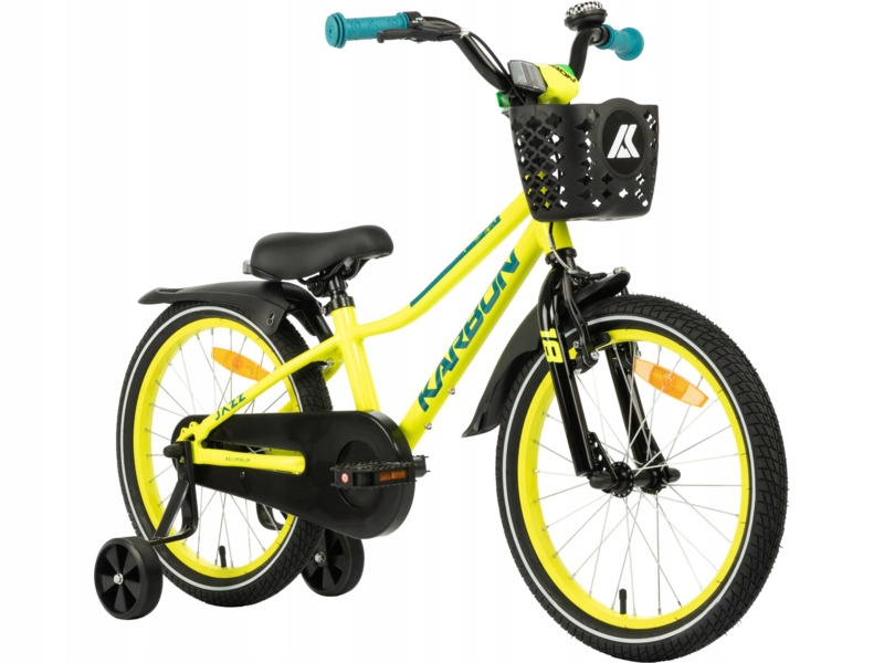 Rower dziecięcy Karbon Jazz 18 cali dla chłopca Limonkowy