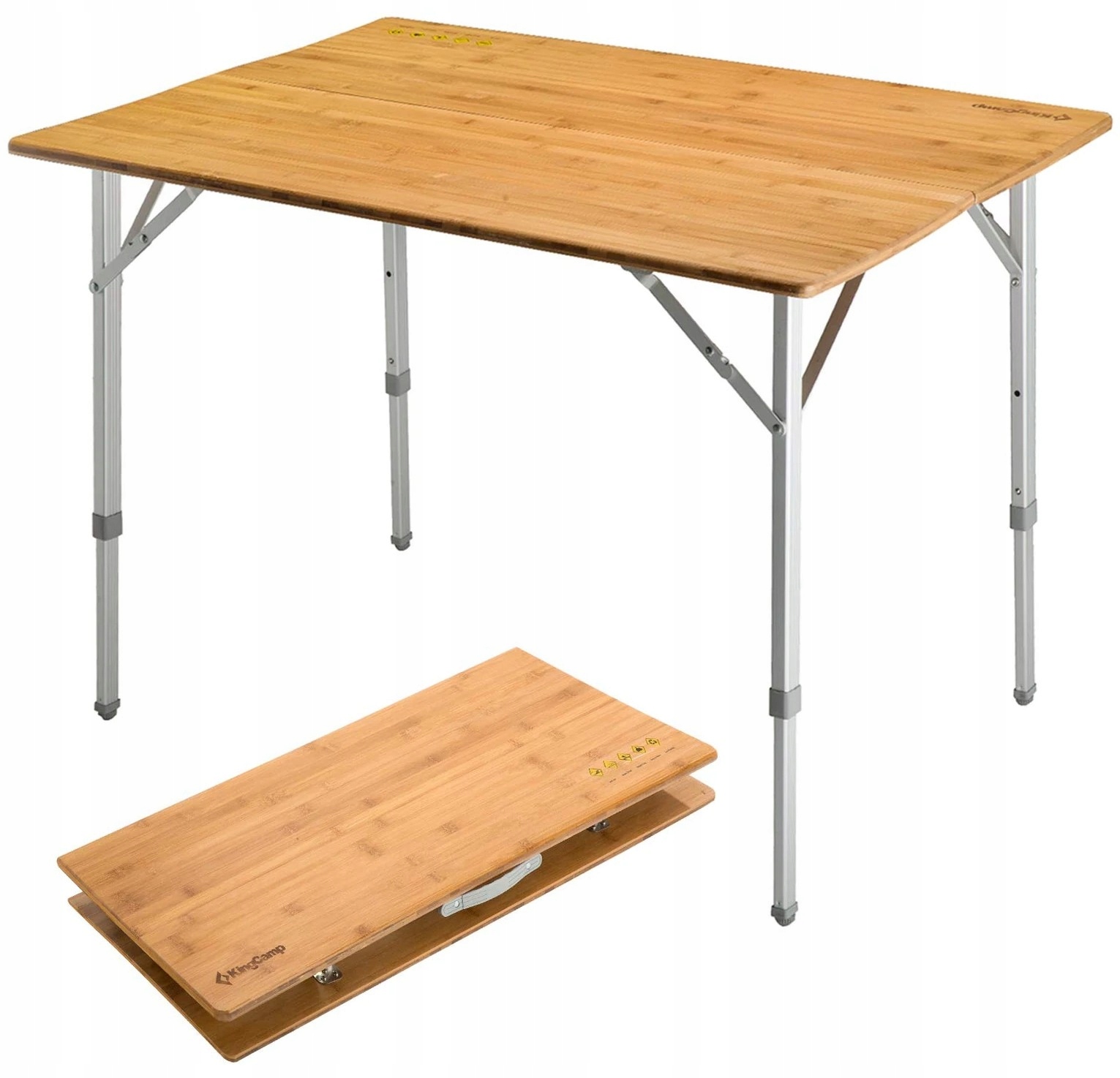 Kempingový Turistický Stůl 100 x 72 cm Skládací S Nastavitelnou Výškou KingCamp