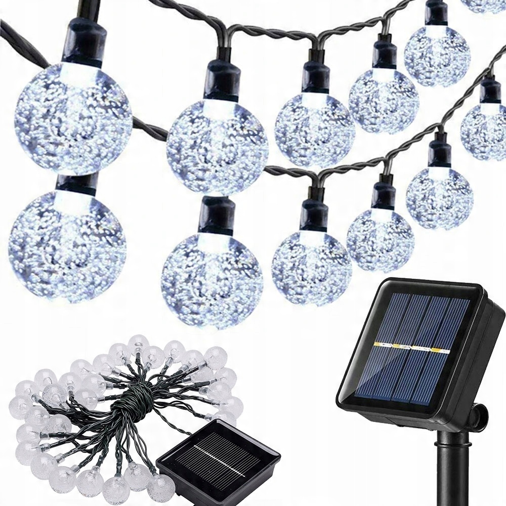 

Lampki Ogrodowe Solarne Girlanda 50LED, 9.5m Zimne