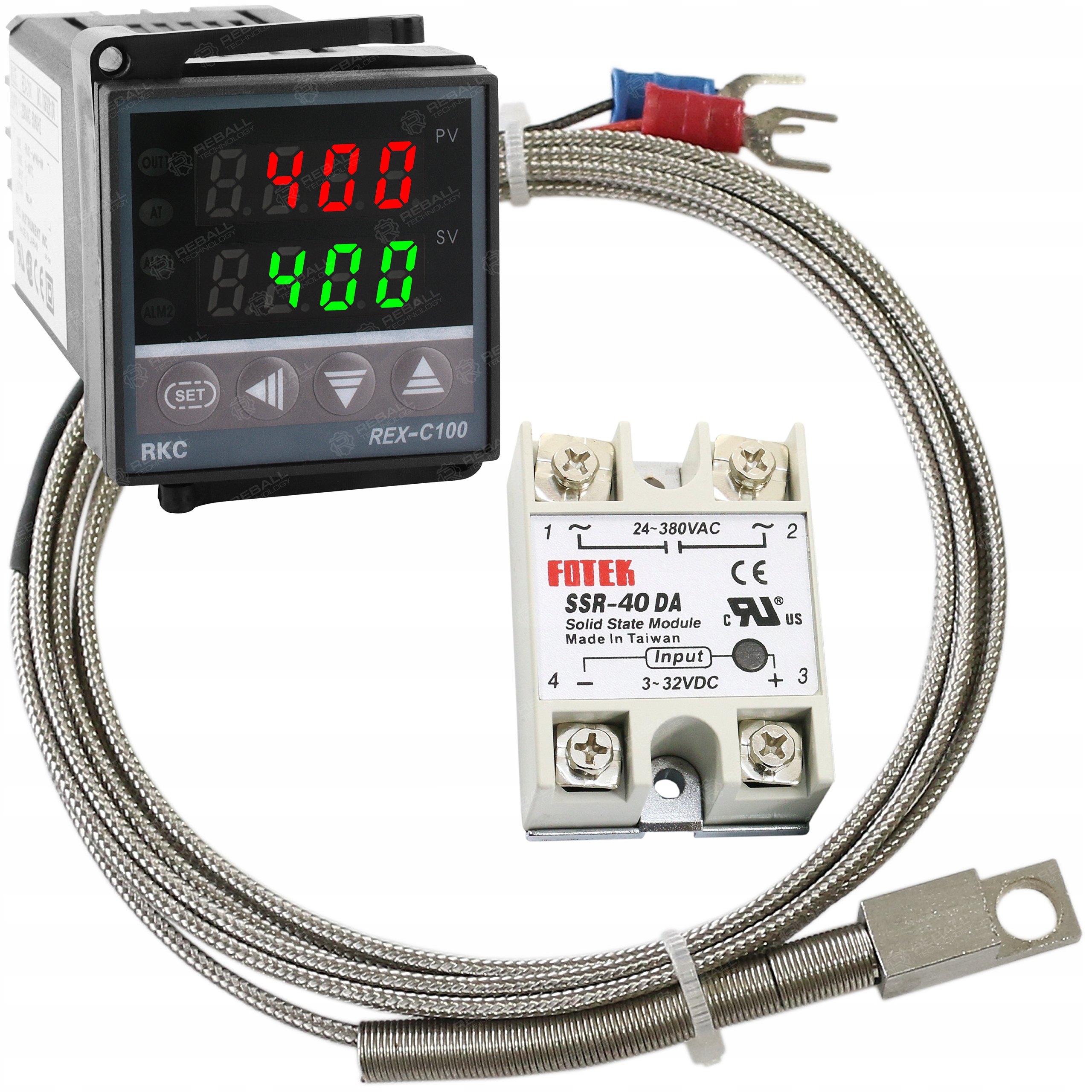 Regulátor Teploty Rex C100 Relé 40A Senzor M8