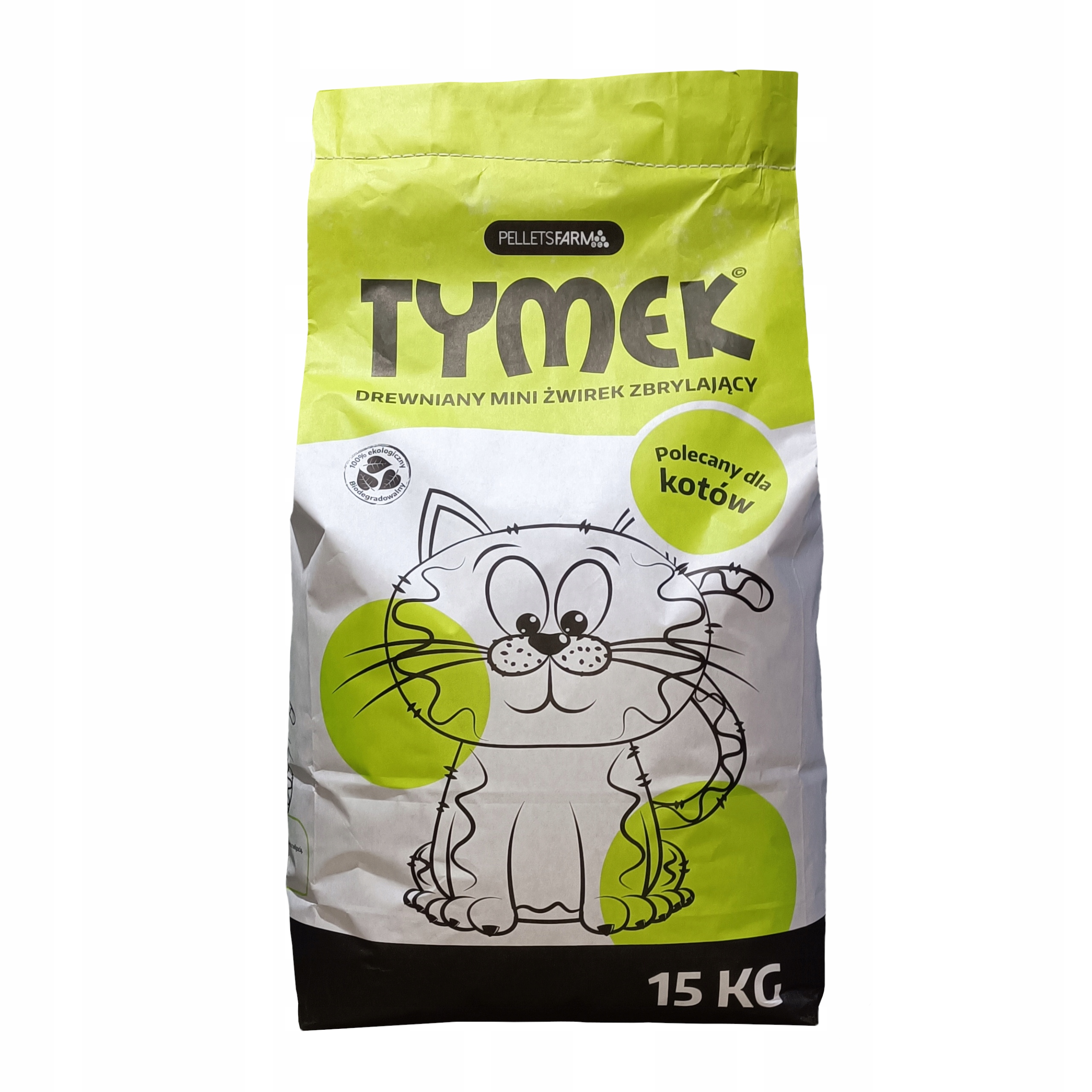 Eko Stelivo pro kočky hrudkující Tymek dřevěné 15 kg výkonné, jemné, světlé