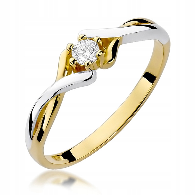 Zlatý Prstýnek s centrálním Briliantem 0,08 ct