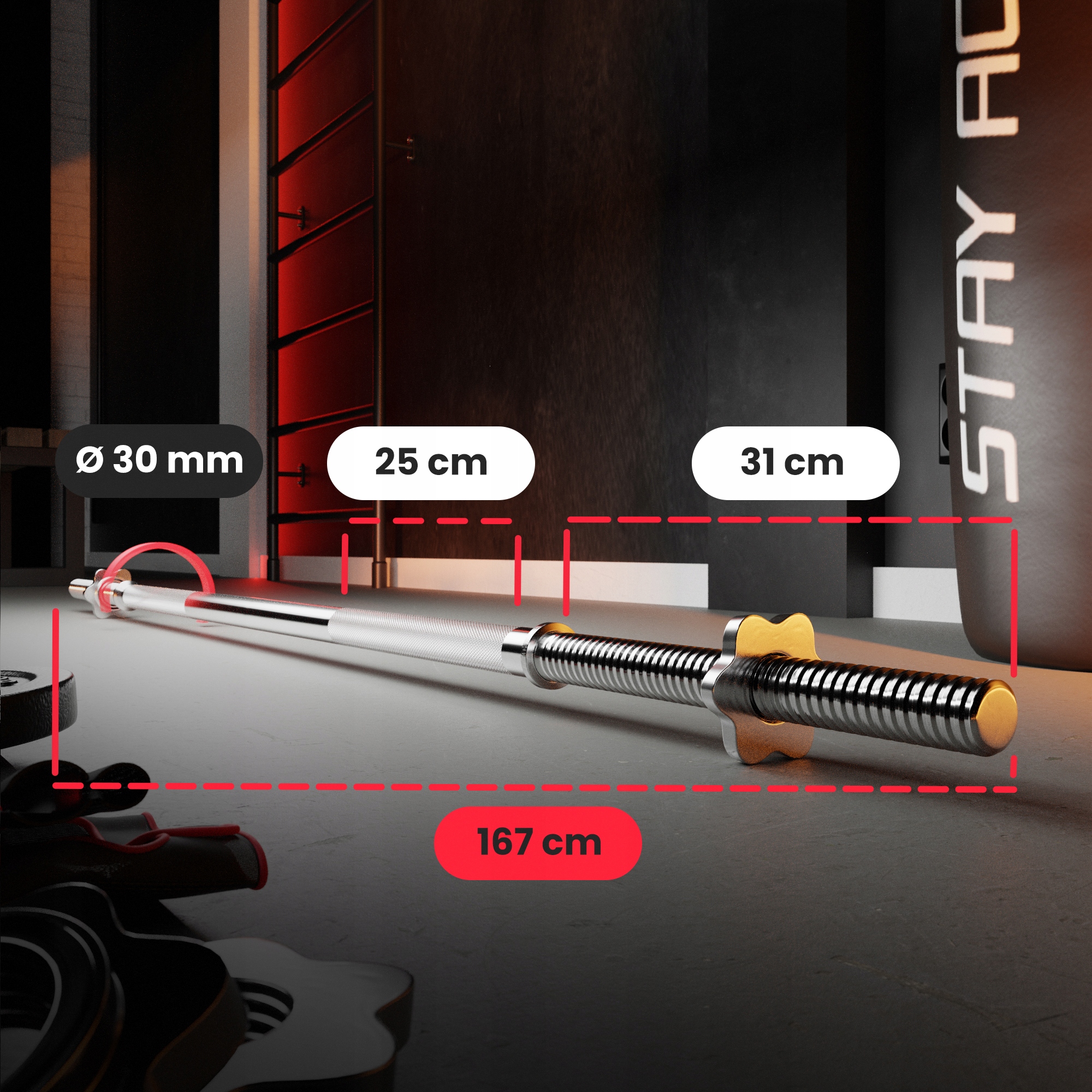 Zestaw obciążeń bitumicznych i gryfów do siłowni domowej hantle nakład 58kg Średnica części na obciążenia 30 mm