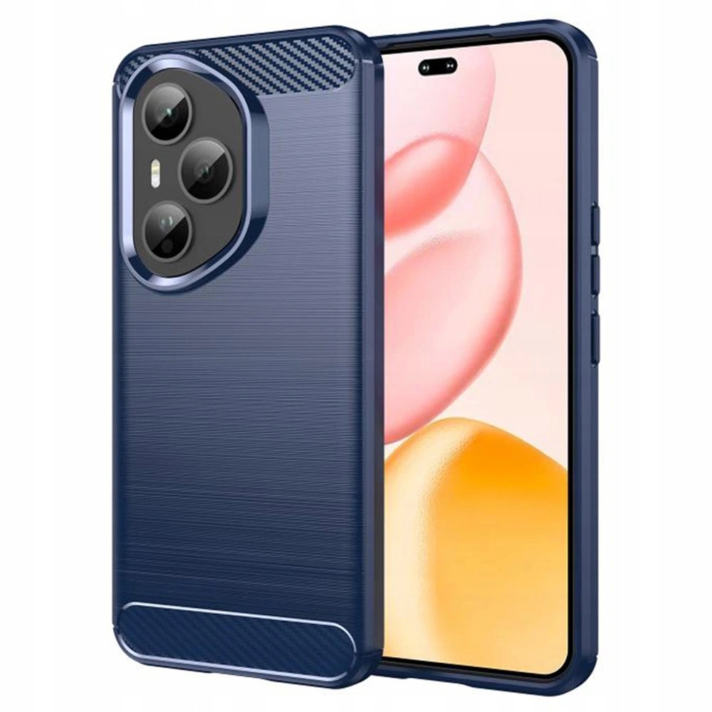 Techsuit Carbon Silicone etui do Honor 400 Pro niebieskie