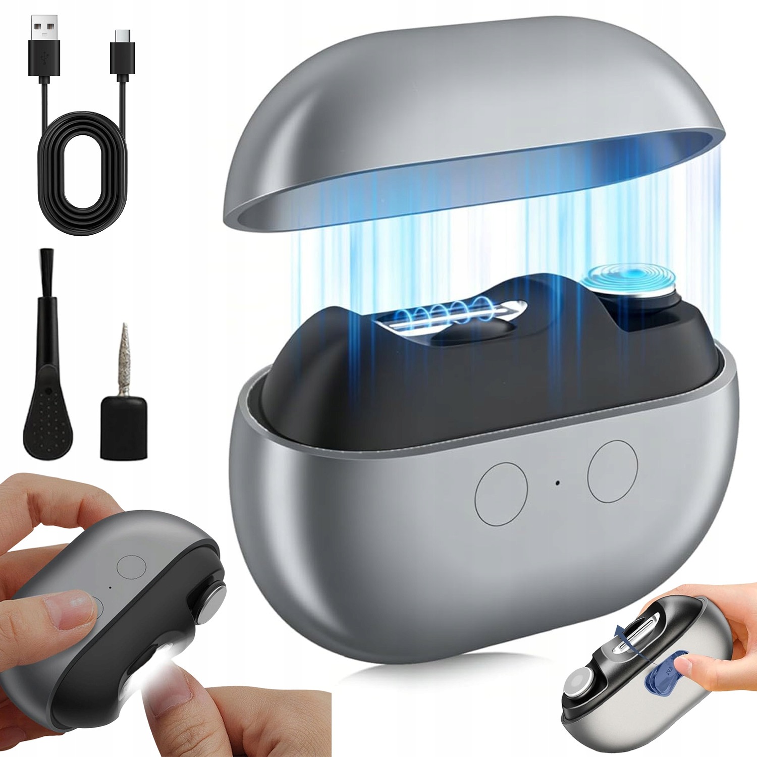 Elektrický Automatický Kleštičky Na Nehty S Pilníkem A Led Lampičkou Usb