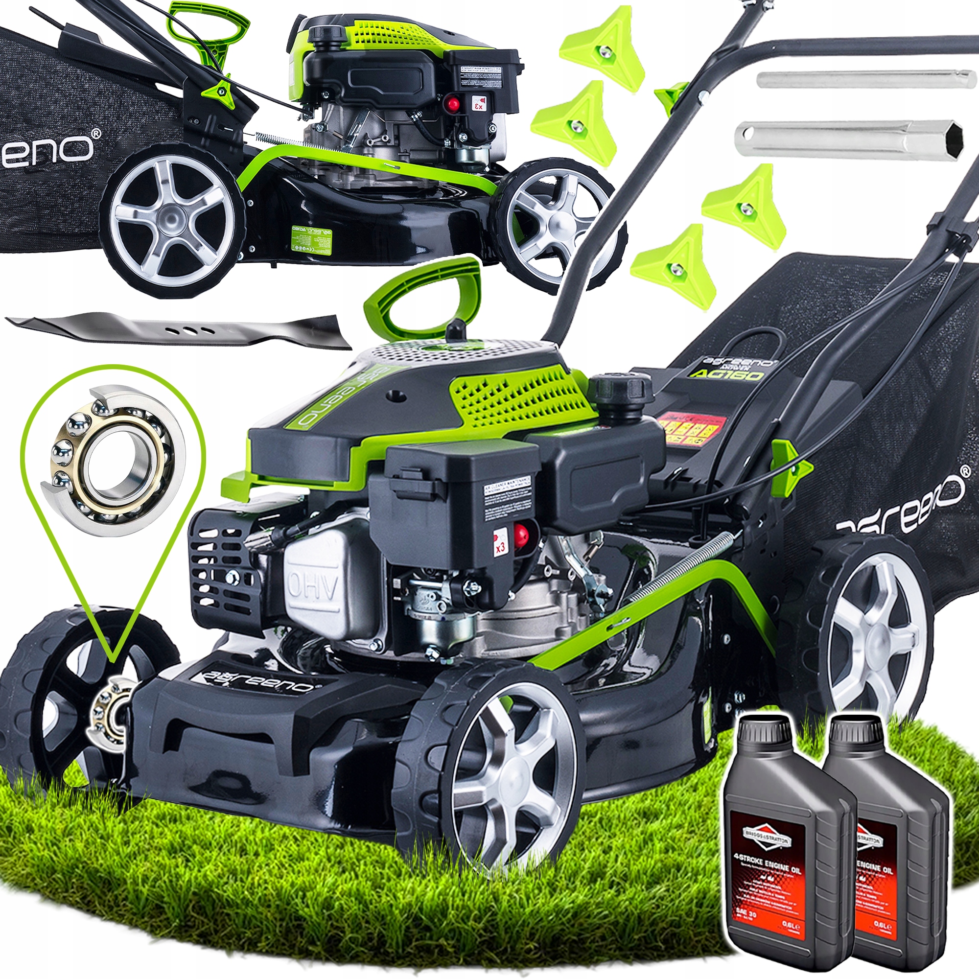 Kosiarka Spalinowa z Napędem Samojezdna Mocna Agreeno 2,1KW Z Koszem AG160