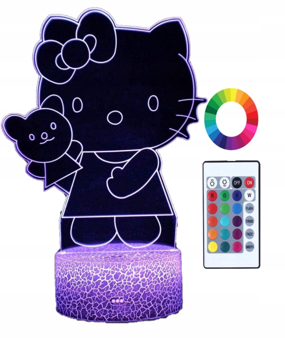 

Lampka Nocna 3D Led Hello Kitty Grawer