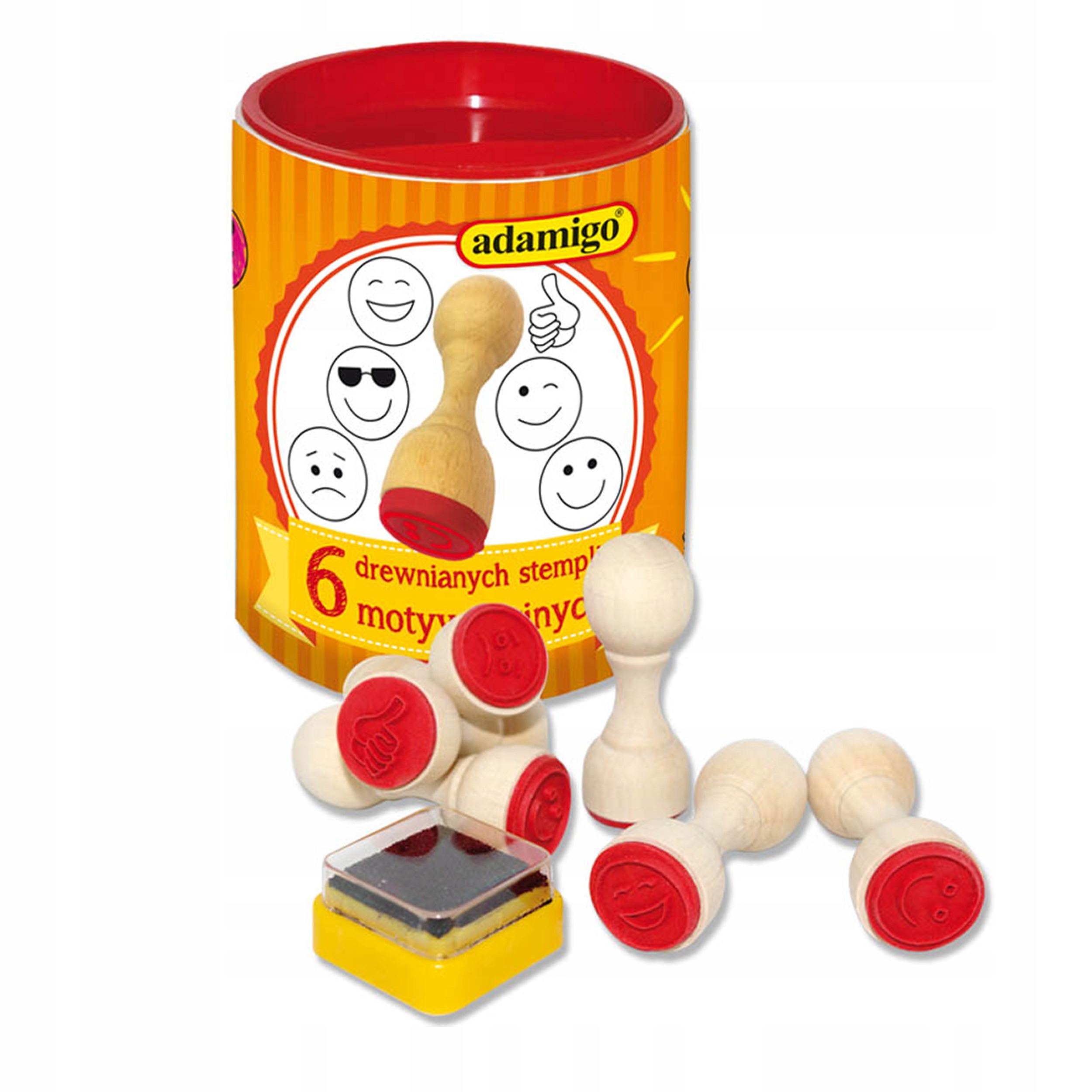 

Pieczątki Drewniane Buźki Motywacyjne Adamigo 6szt
