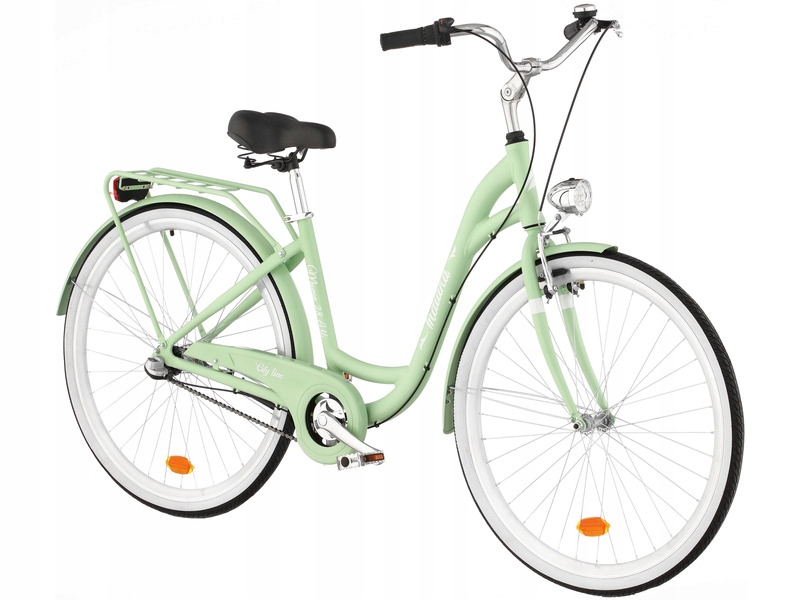 Rower miejski Indiana Moena 3 Biegi 28 cali damski Miętowy