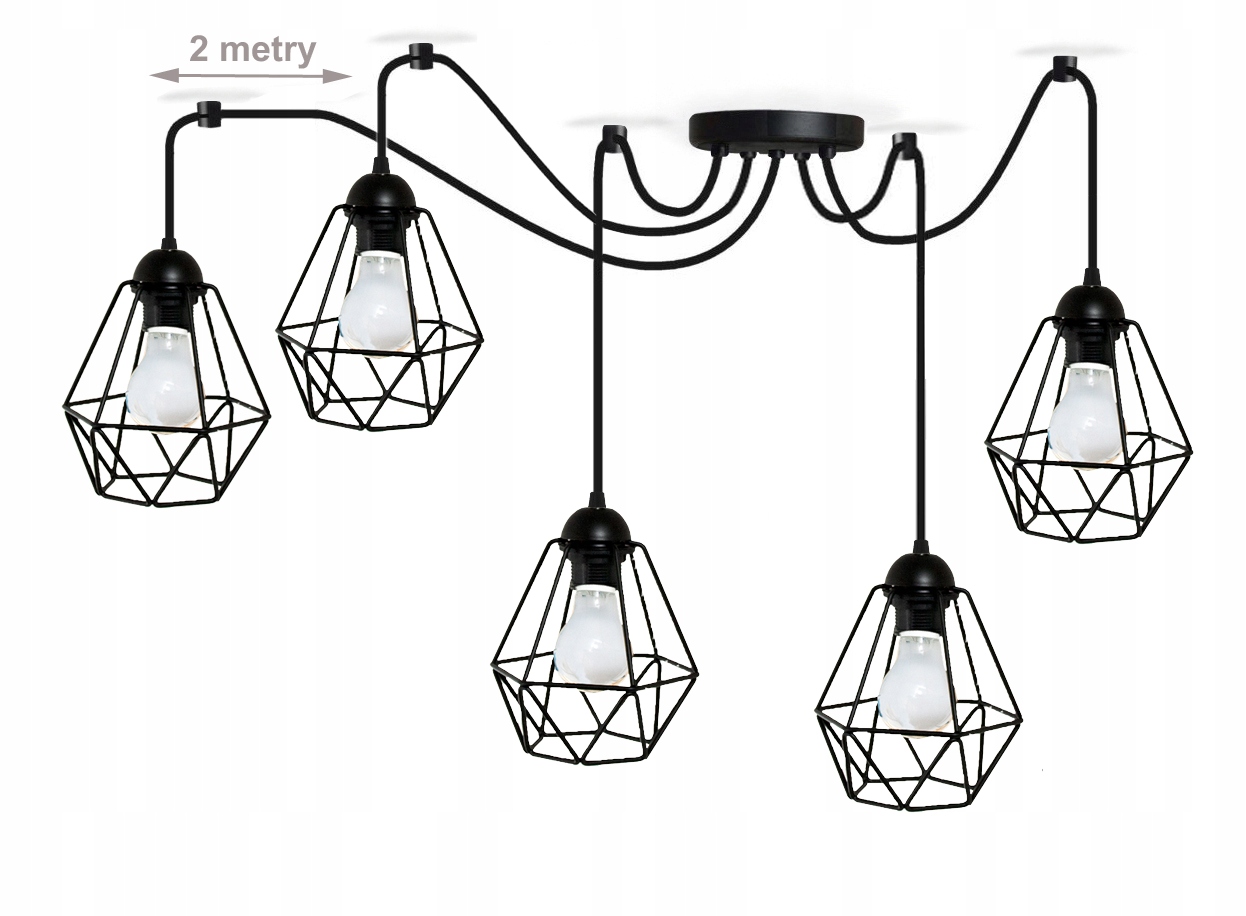Lampa wisząca Pająk Druciak Diamond 5 można Led