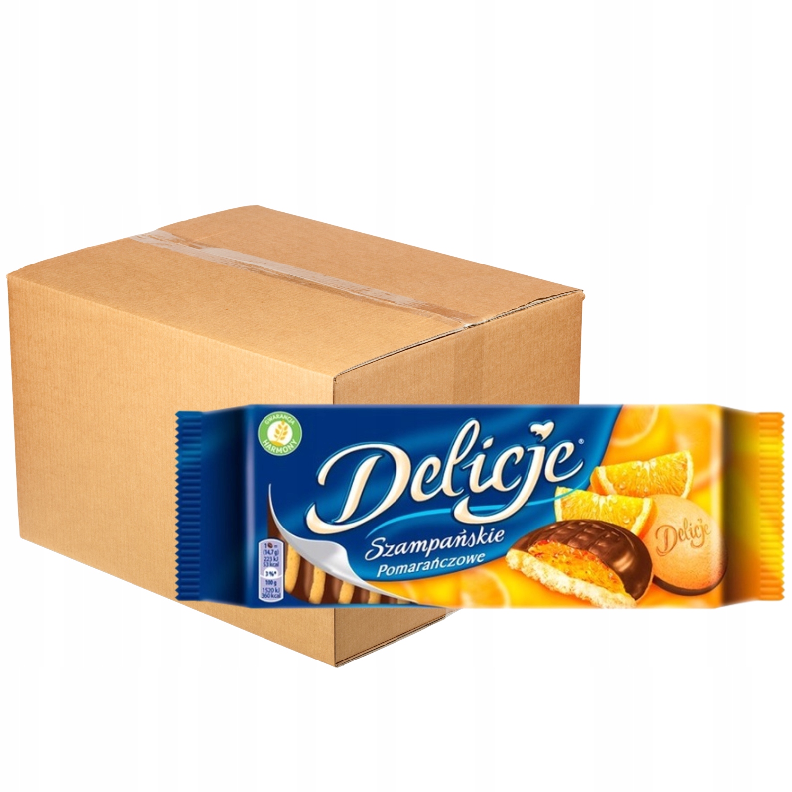 Levně Delicje šampaňské s pomerančovým želé zalité čokoládou 147 g x 24 ks