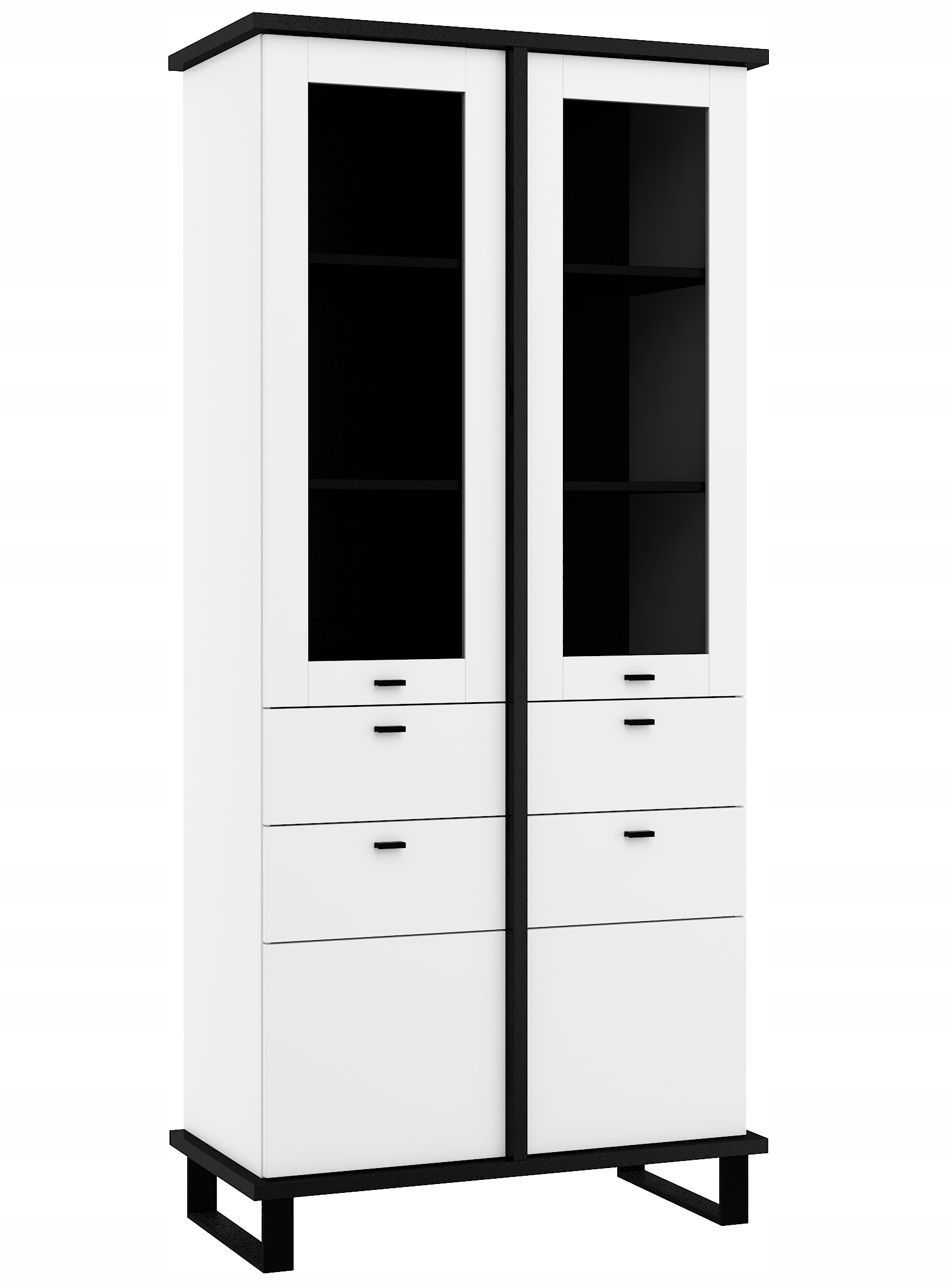 Vitrína Cross CRO-26 černá bílá matná 90 cm