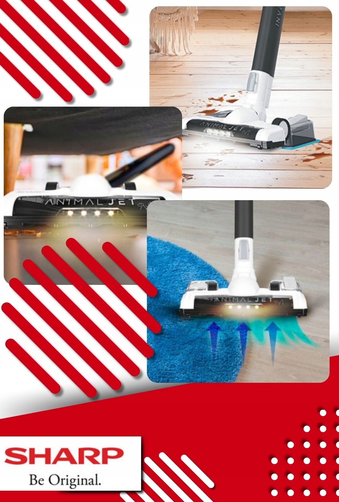 SHARP Odkurzacz Pionowy Przewodowy Bezworkowy SA-VP4000WS z funkcją mycia Stan opakowania oryginalne