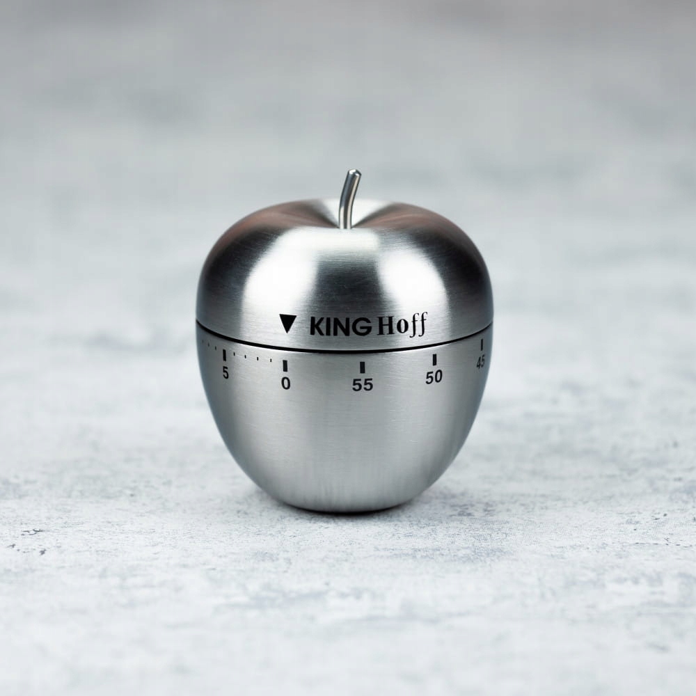 MINUTNIK KUCHENNY MECHANICZNY JABŁKO 0-60 MINUT TIMER STOPER STAL KINGHOFF Marka Kinghoff