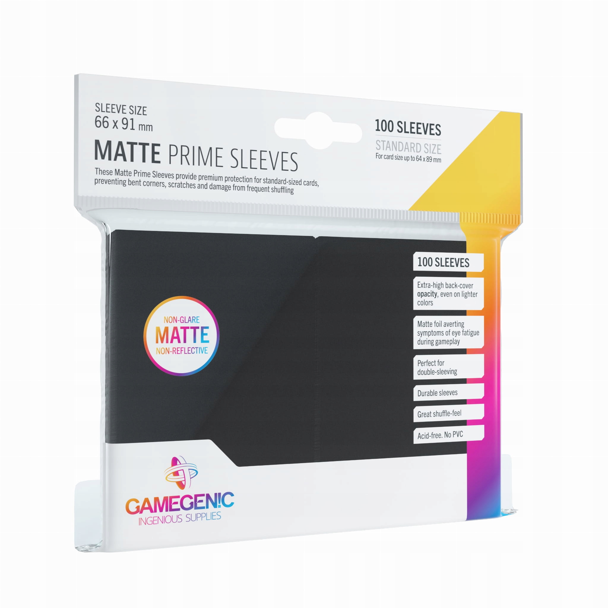 Koszulki na karty Gamegenic: Matte Prime Ccg (64x89 mm) Black 100 sztuk