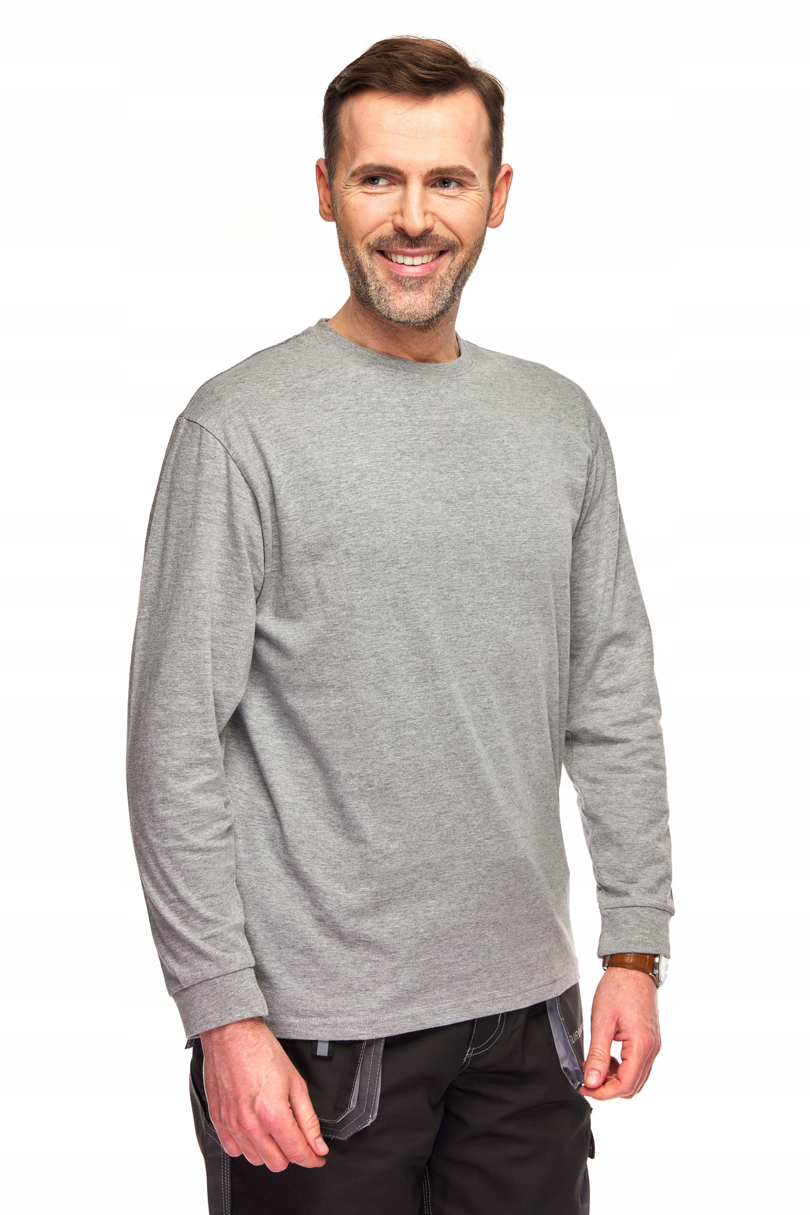 

T-shirt męski z długim rękawem TSRA170LS siwy 3XL