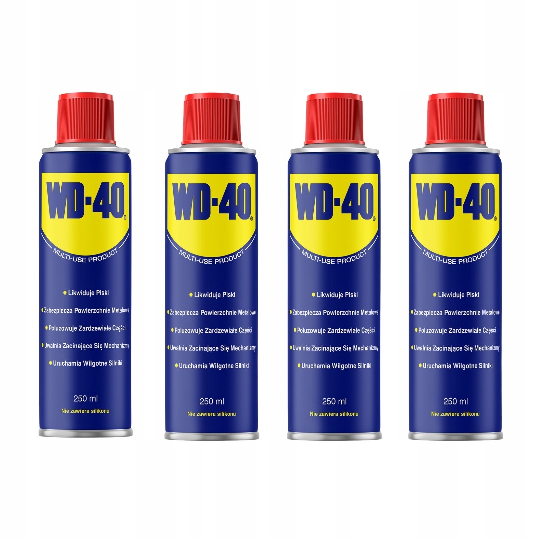 WD-40 Preparat Wielofunkcyjny 250ml do smarowania, ochrony zestaw 4 sztuk