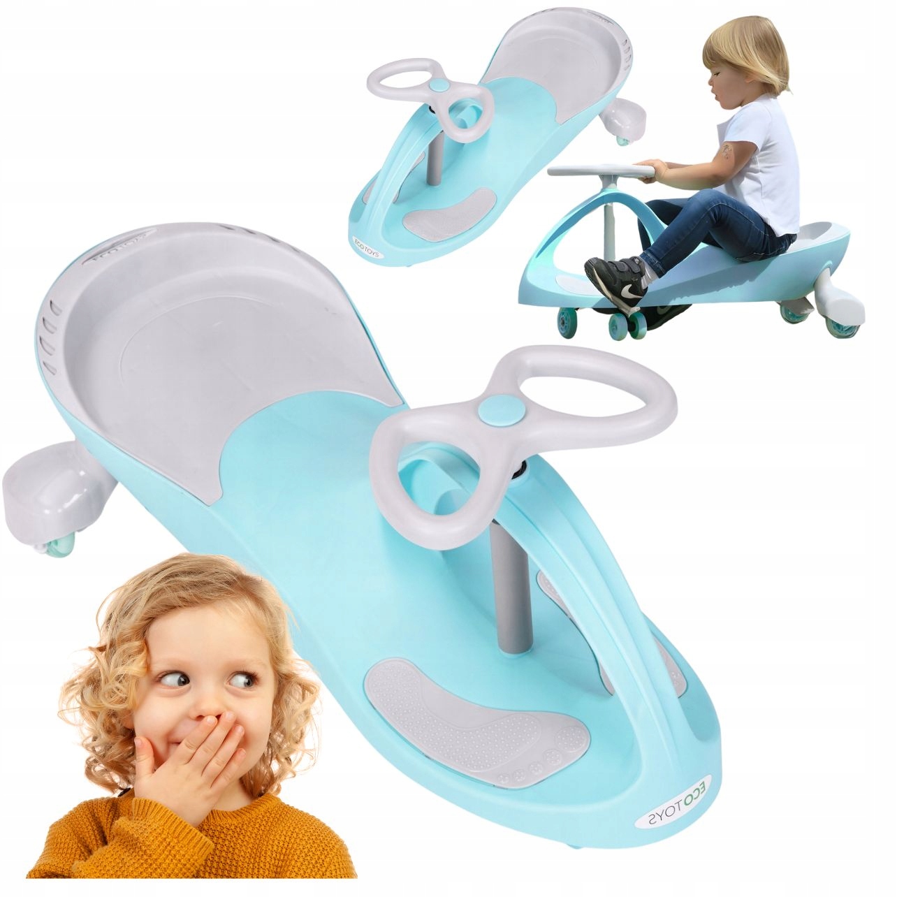 Jeździk Dla Dziecka Grawitacyjny Kółka Led Pojazd Autkon Kierownica Pchacz