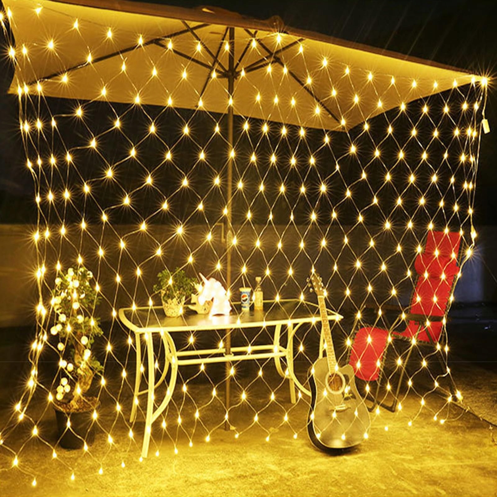 CVEENK LED Solarnet Światła 15x15M 96 LED Ciepłe Na Wnętrza i Zewnątrz — miniatura 3