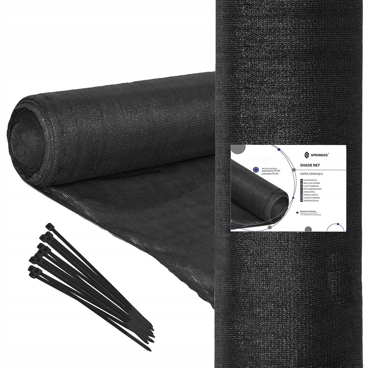 

Siatka Cieniująca Czarna 1,5X25M+100 Szt.opasek