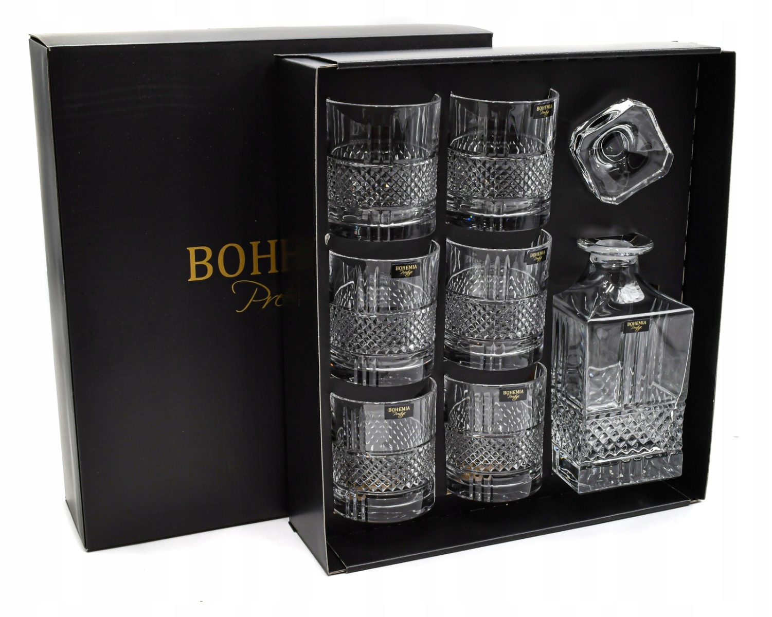 Krištáľový set na whisky Bohemia Prestige elegante 1+6 el