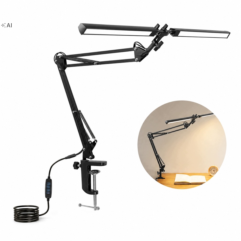 Led Stolní Lampa Na Školní Stůl Kreslicí Lampa Do Kanceláře Stojící 2v1