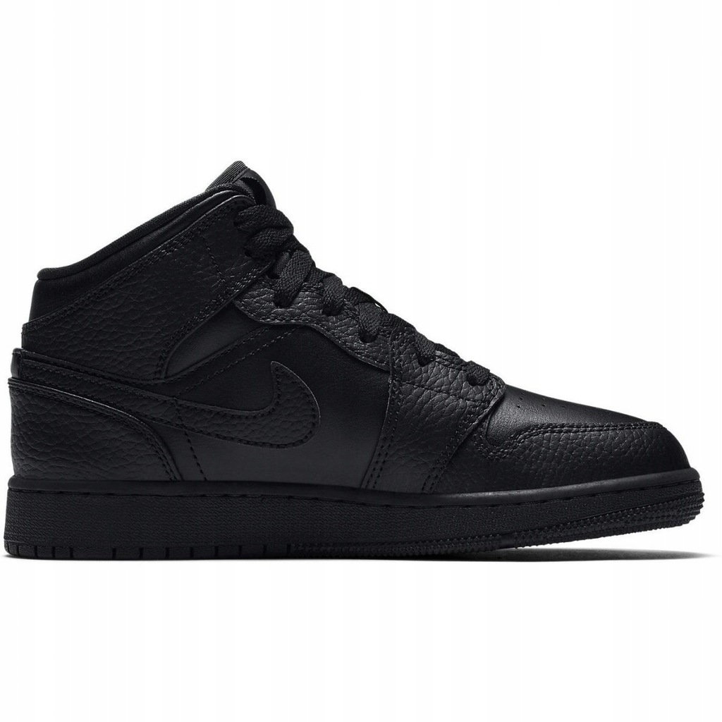 Buty sportowe Air Jordan 1 MID Gs Triple Black czarne 38
