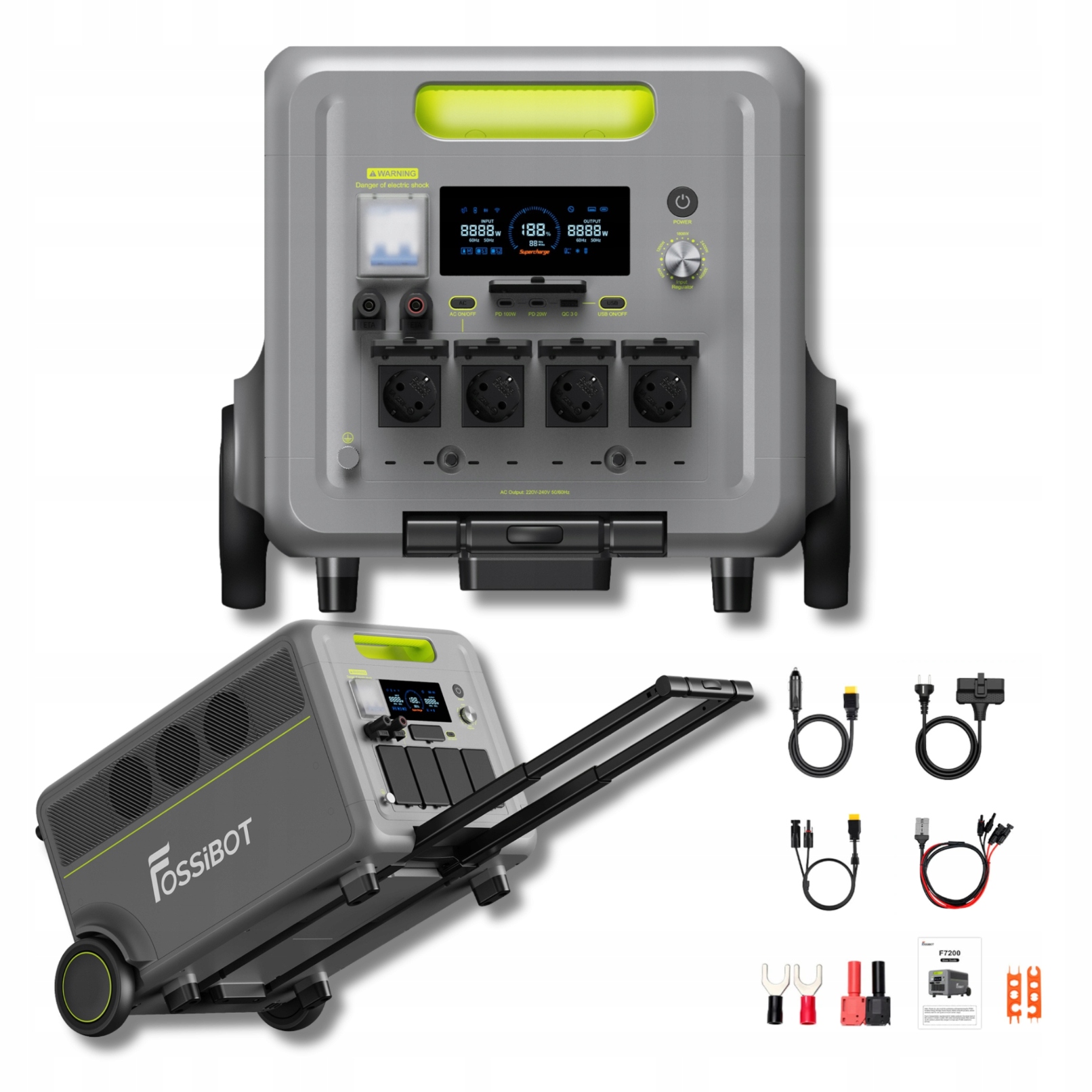 Fossibot F7200 Zásobník proudu energie Špičkový výkon 9000 W Přenosný mobilní