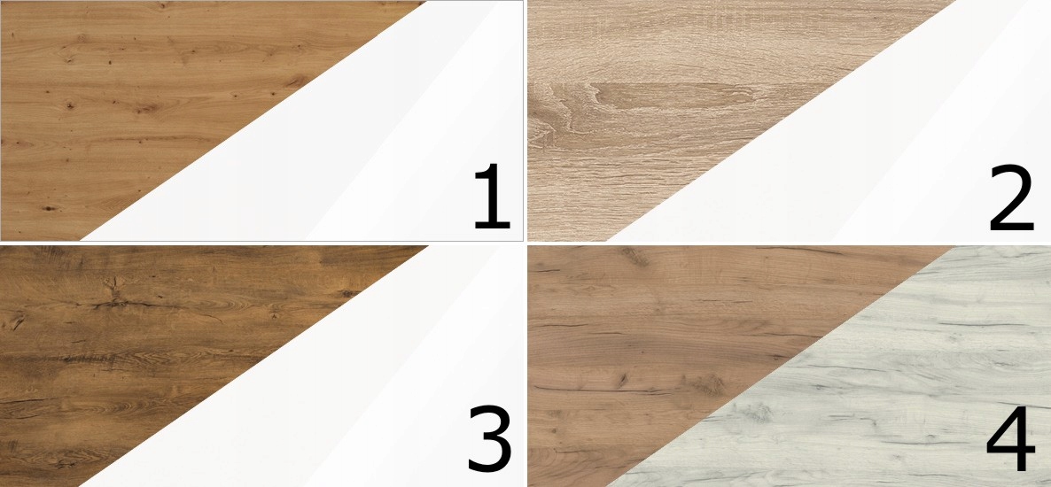 meble EMAX 02 biurko 1D dąb artisan / biały połysk Materiał korpusu płyta laminowana