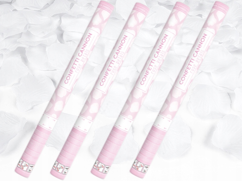 TUBY STRZELAJĄCE BIAŁE PŁATKI RÓŻ ARMATKA WYSTRZAŁOWA ZARĘCZYNY ŚLUB 60cm EAN (GTIN) 59011574312716