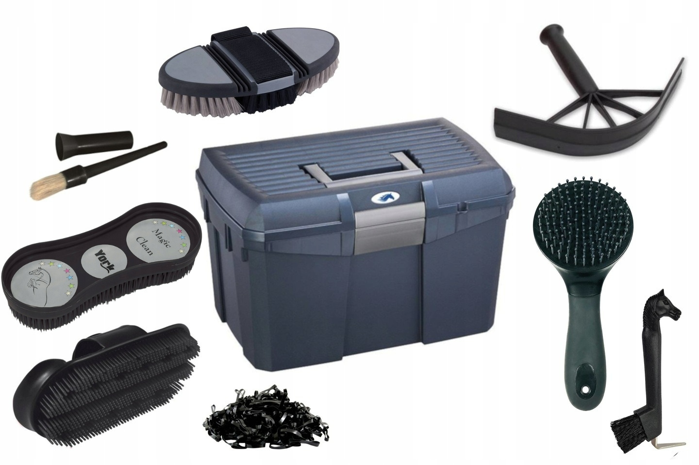 Modny Zestaw Szczotek Dla Konia Kopystka Skrzynka