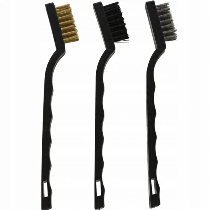 

x3 Mini Szczotka Druciana Stal Miedź Nylon 17,5cm