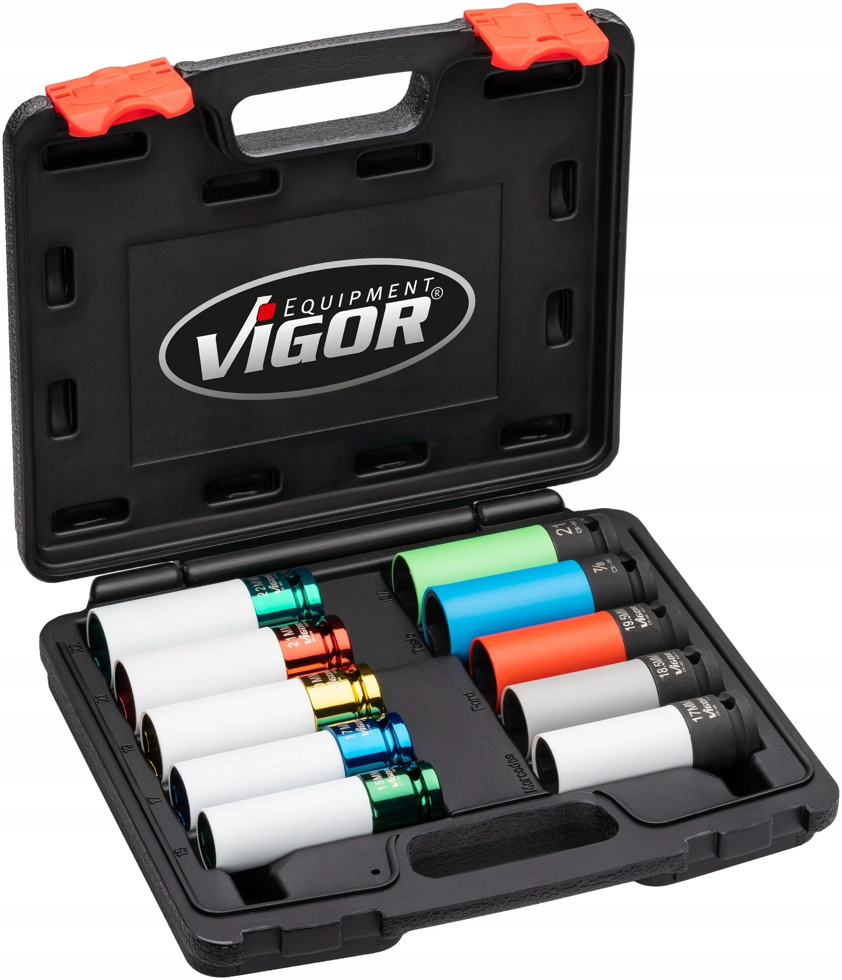 Vigor V6312/10, Súprava nástrčných hlavíc pre rázové uťahovače 10dielna