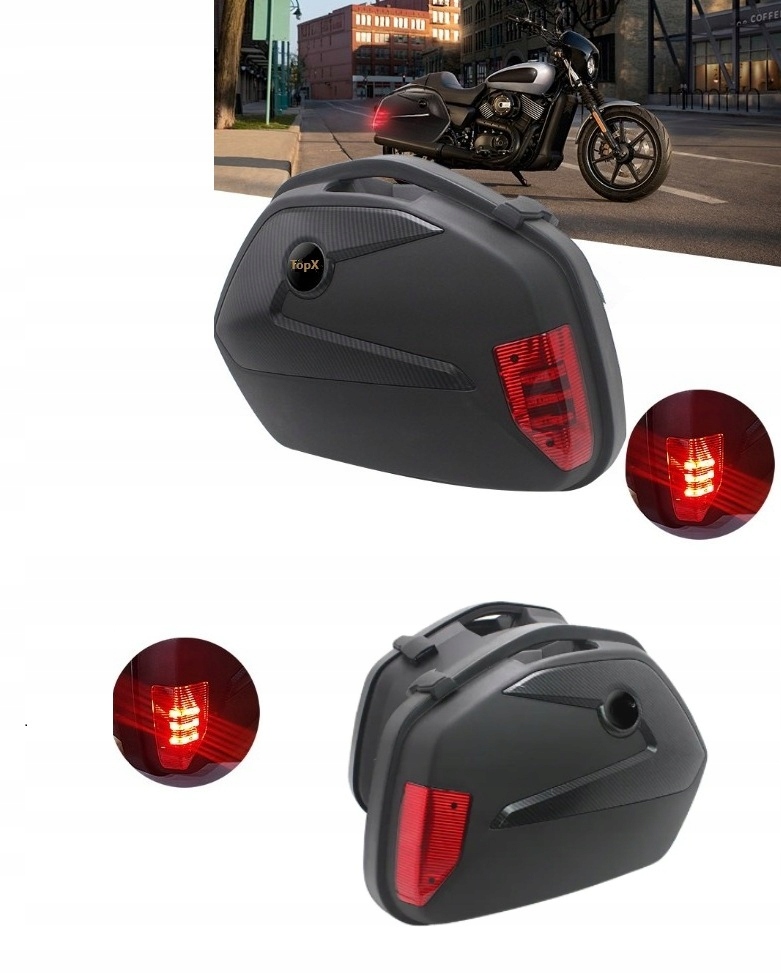 Boční Kufry Abs Brzdové Světlo Led Rámy Univerzální Moto Guzzi V7 V85 Tt