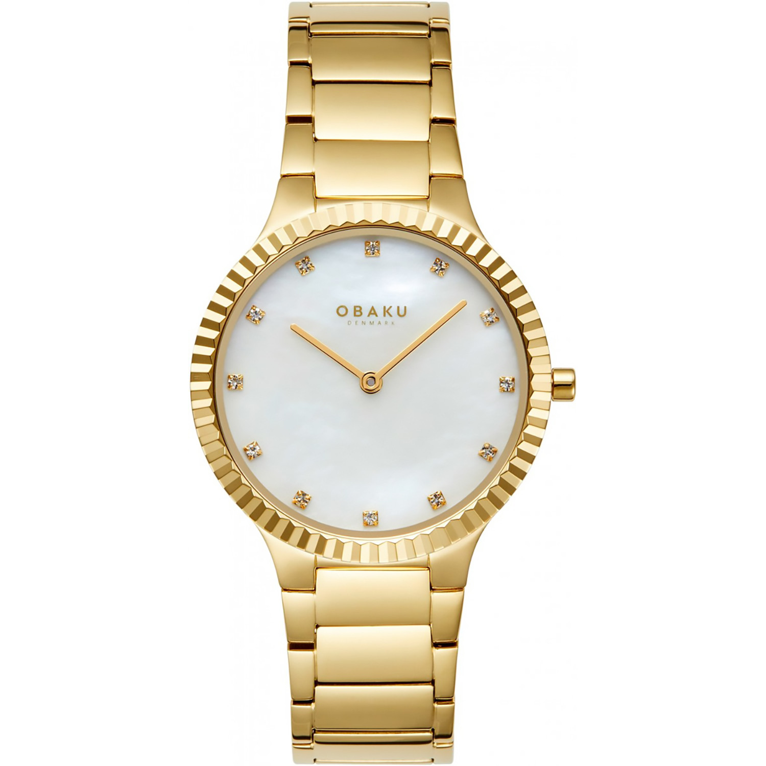 Dámské hodinky Obaku Denmark V292LXGWSG Zirkony zlaté