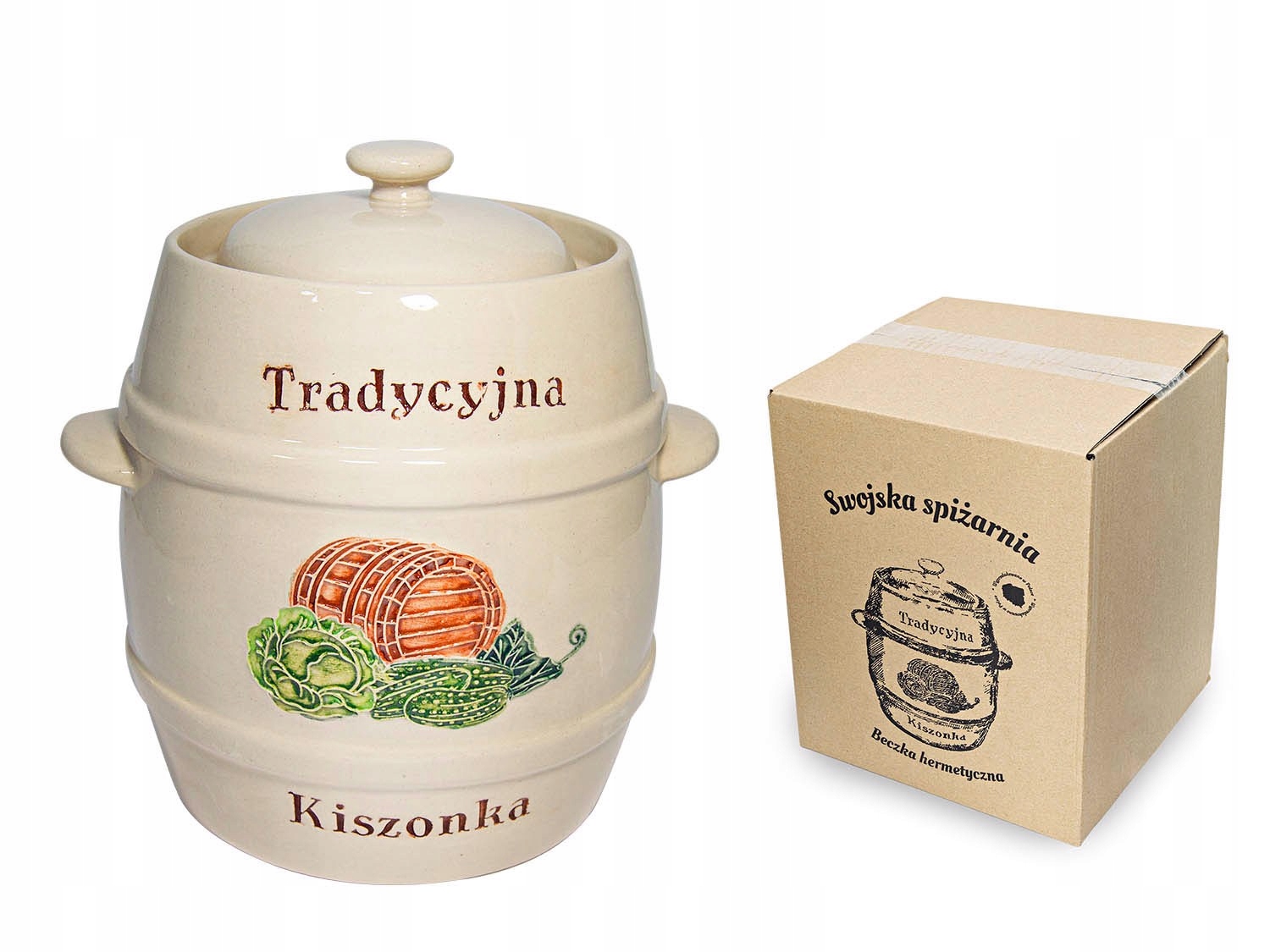 

Beczka kamionkowa do kiszenia z kołnierzem 5L Krem