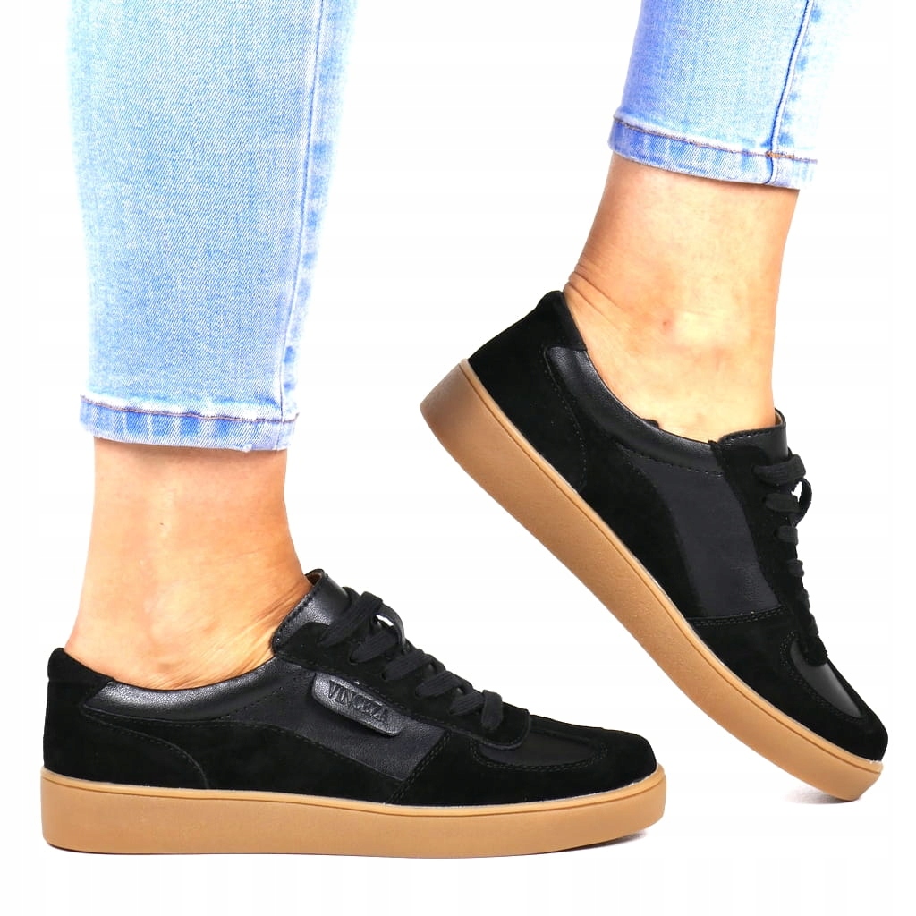 iBoty Dámské Tenisky Kožené Polobotky Sportovní Boty Bestseller Černé