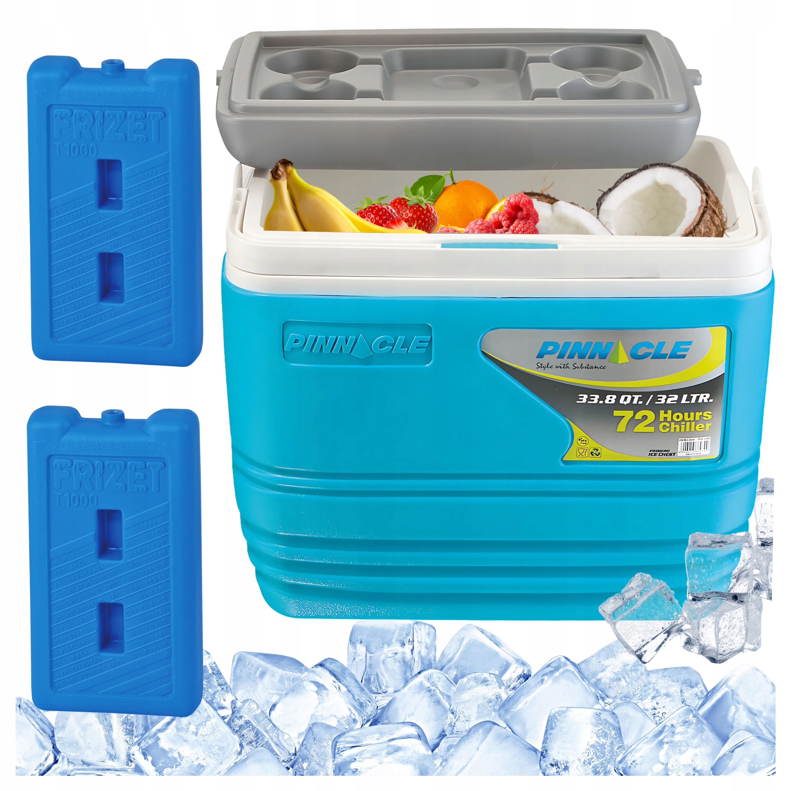 Sada turistické ledničky Pinnacle TPX7000 32L tyrkysová 2 náplně 1L